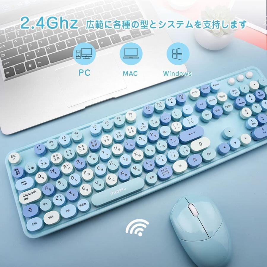 新作モデル Mofii キーボード マウスセット 無線 かわいい 円形 光学式マウス 2 4ghz ワイヤレスキーボード Pc デスクトップ パソコンノート パソコン Mac Windows キーボード Www We Job Com