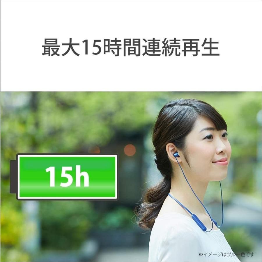 ソニー ワイヤレスイヤホン WI-C310 : Bluetooth対応/最大15時間連続再生/マイク付き フラットケーブル採用 2019年モデル ブラック WI-C310 BC｜castle-shops｜04