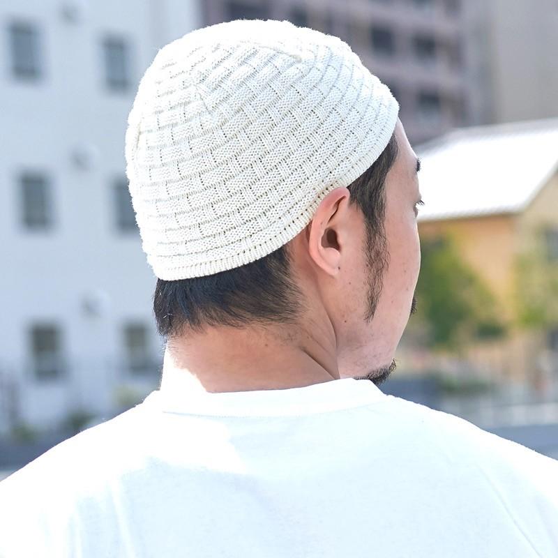 イスラムキャップ イスラム帽子 メンズ ニットキャップ ニット帽子 ブロックコットン 浅め ビーニー 期間限定今なら送料無料 イスラムワッチ 春夏