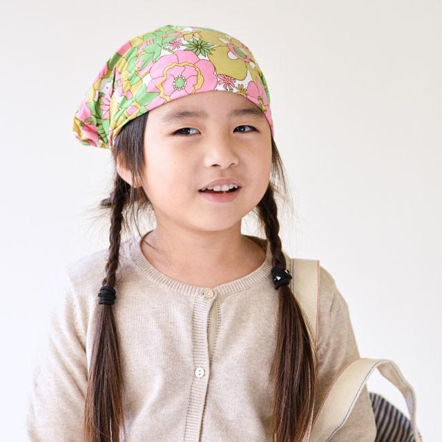 人気絶頂 三角巾 子供 キッズ おしゃれ バンダナキャップ 帽子 かわいい 女の子 小学校 1歳 8歳 50cm 56cm Marimeフラワーレーヨン バンダナ ヘアバンド Materialworldblog Com