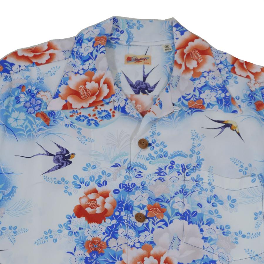 和柄 SUN SURF 燕 ツバメ柄 レーヨン アロハシャツ L シャリ感 SUN SURF 東洋 SUNSURF サンサーフ アロハシャツ SS39019 SWALLOWS FLY