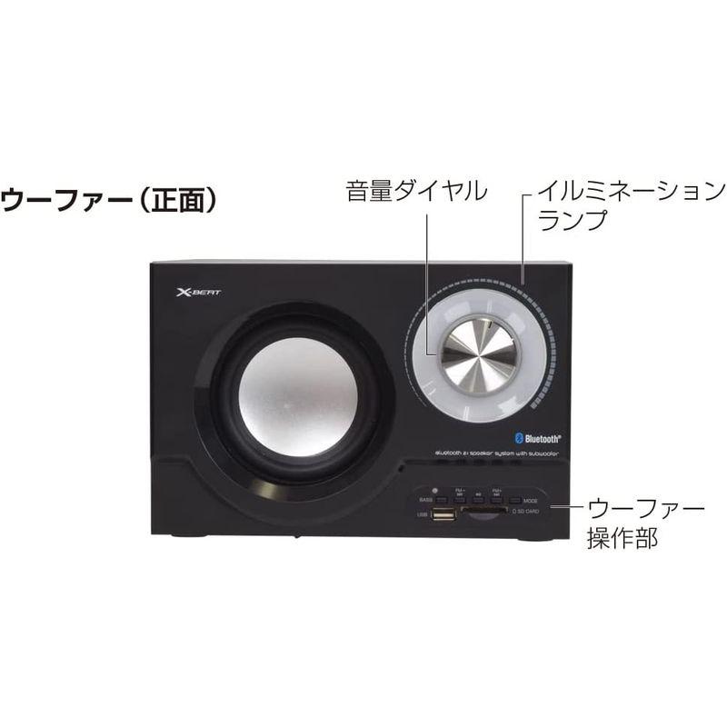 X-BEAT 2.1ch Bluetooth スピーカー 31W出力 サブウーファー 高音質 PC用 BZSP-30AIU(BK)? Bluetooth BEAT 1ch スピーカー 31W出力 サブウーファー 高音質 PC用 BZSP 30AIU BK