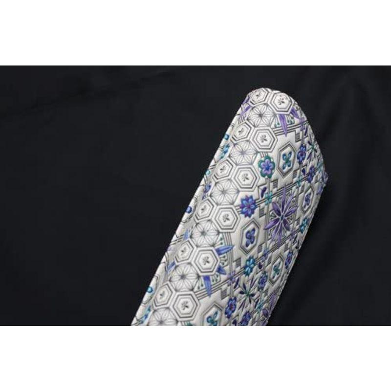浅草文庫 花菱 日本製 かぶせ 長財布 本革 江戸小紋 小銭入れ有り (BLUE) 花菱 日本製 かぶせ 長財布 本革 江戸小紋 小銭入れ有り BLUE