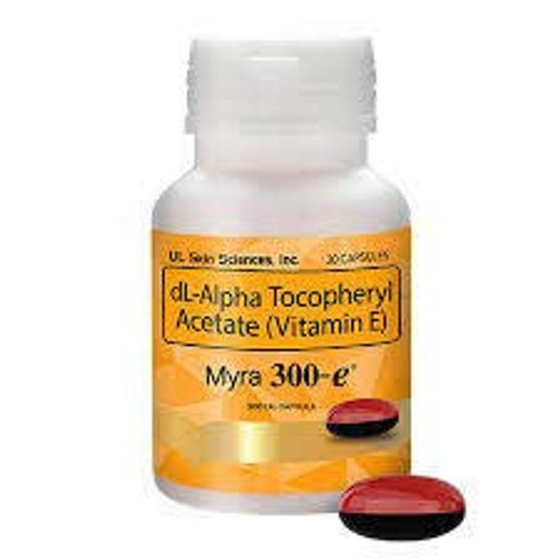 dlAlpha Tocopheryl Acetate (Vitamin E) 30 Capsules Myra E 300 I.U.Fre