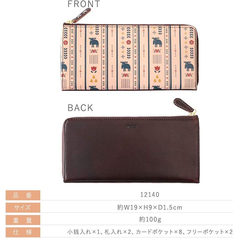 モズ moz 長財布 レディース 本革 インクジェットプリント 薄マチ L字ファスナー 12140 moz 長財布 レディース 本革 インクジェットプリント 薄マチ L字ファスナー