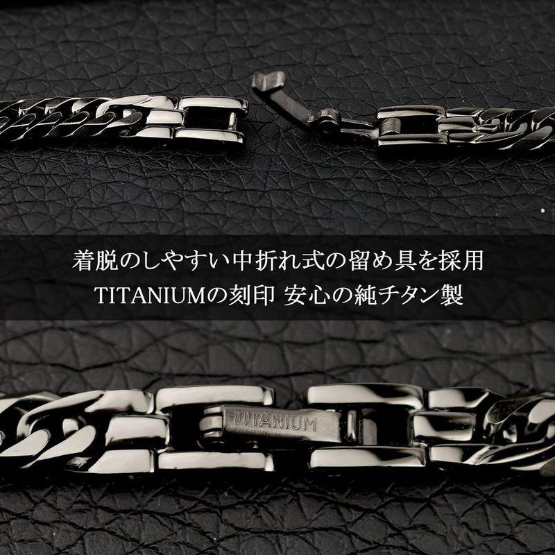 チタン 喜平ネックレス ダブル喜平6面カット 50cm チェーン 4.5mm幅 (ブラックイオンプレーティング加工) 金属アレルギー対応 天然石カフス　ロジューム加工済み KUE2219335929(20720円)
