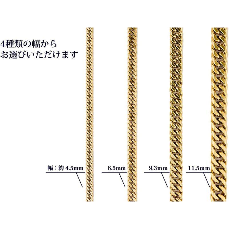 送料無料 チタン ネックレス ダブル喜平 6面カット 60cm 11.5mm幅 メンズ (ゴールド イオン プレーティング加工) 金属アレルギー対応 【PET8279444963】(29008円)