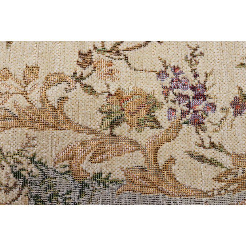 サヤンサヤン 花柄 ラグマット シェニール 126 ゴブラン 200x250 3畳 ライトベージュ 花柄 ラグマット シェニール ゴブラン 200x250 3畳 ライトベージュ