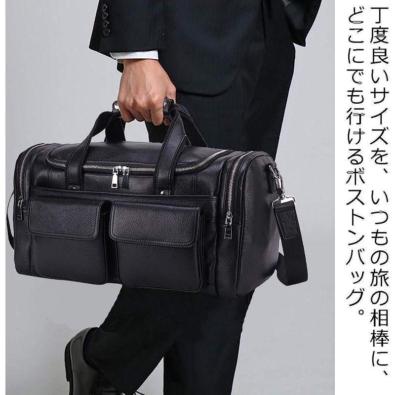 雅革 ボストンバッグ 本革 牛革 2WAY 防水 軽量 大容量 手提げ レザー 出張 旅行 トラベル スポーツ 修学旅行 メンズ ブラック ボストンバッグ 本革 牛革 2WAY 防水 軽量 大容量 手提げ レザー 出張 旅行 トラベル スポーツ 修学旅行 メンズ ブラック