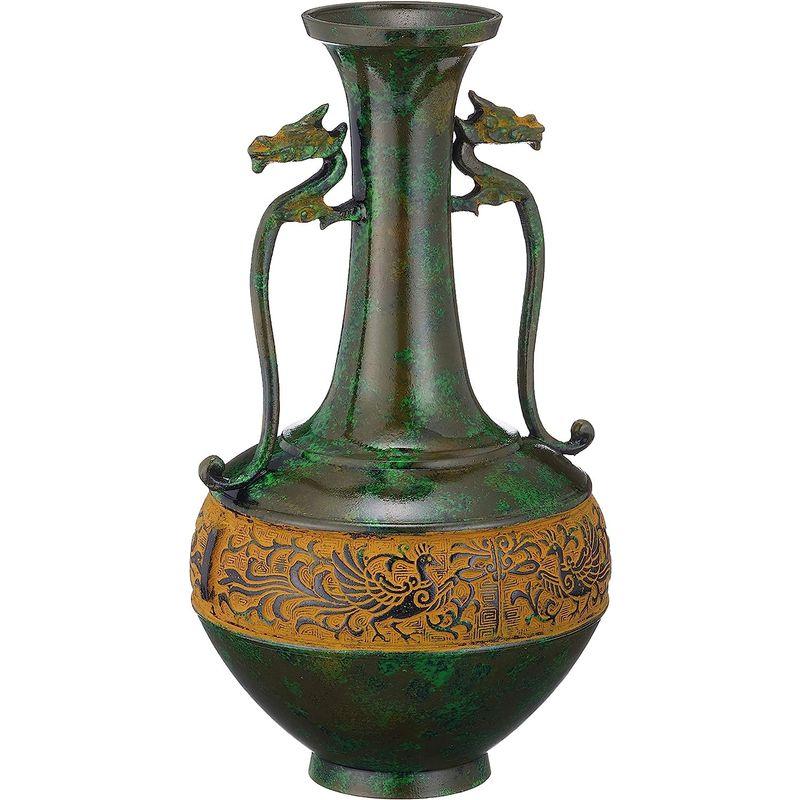 竹中銅器 銅製花瓶 竜耳瑞鳥 106-55 銅製花瓶 竜耳瑞鳥 サイズ