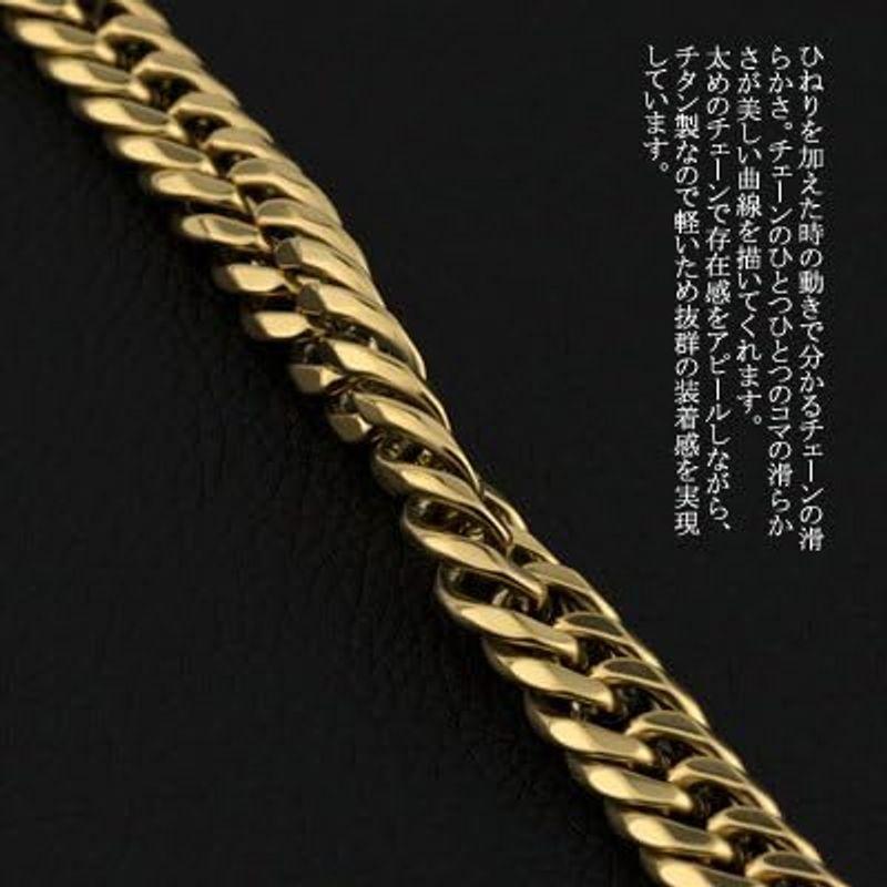 【まとめ売り】 チタン ネックレス ダブル喜平 6面カット 60cm 11.5mm幅 メンズ (ゴールド イオン プレーティング加工) 金属アレルギー対応 【BC1200230836】(42054円)