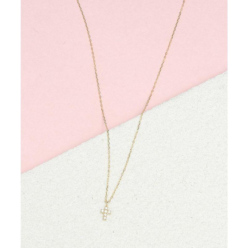 エルアンドコー K10 イエローゴールド クロス ダイヤモンド ネックレス 66-7626 K10 イエローゴールド クロス ダイヤモンド ネックレス 0mm