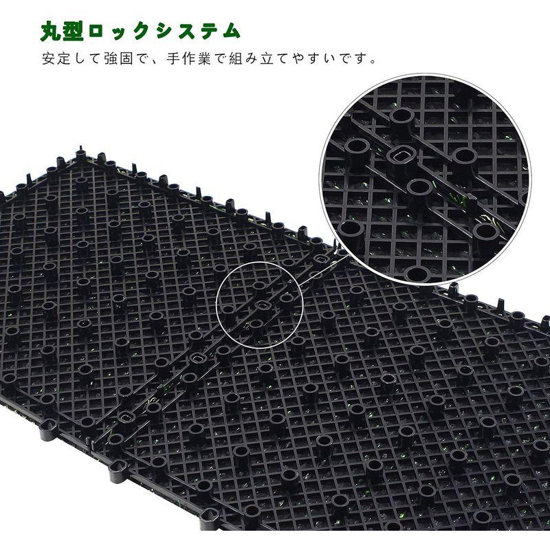 VAIIGO ジョイント式 人工芝生 ベランダ 庭 30cm×30cm 18枚セット (約1畳分) リアル人工芝水やり・肥料・草取り不要 本 ベランダ 30cm×30cm ジョイント式 人工芝生 18枚セット 約1畳分 リアル人工芝水やり 肥料 草取り不要