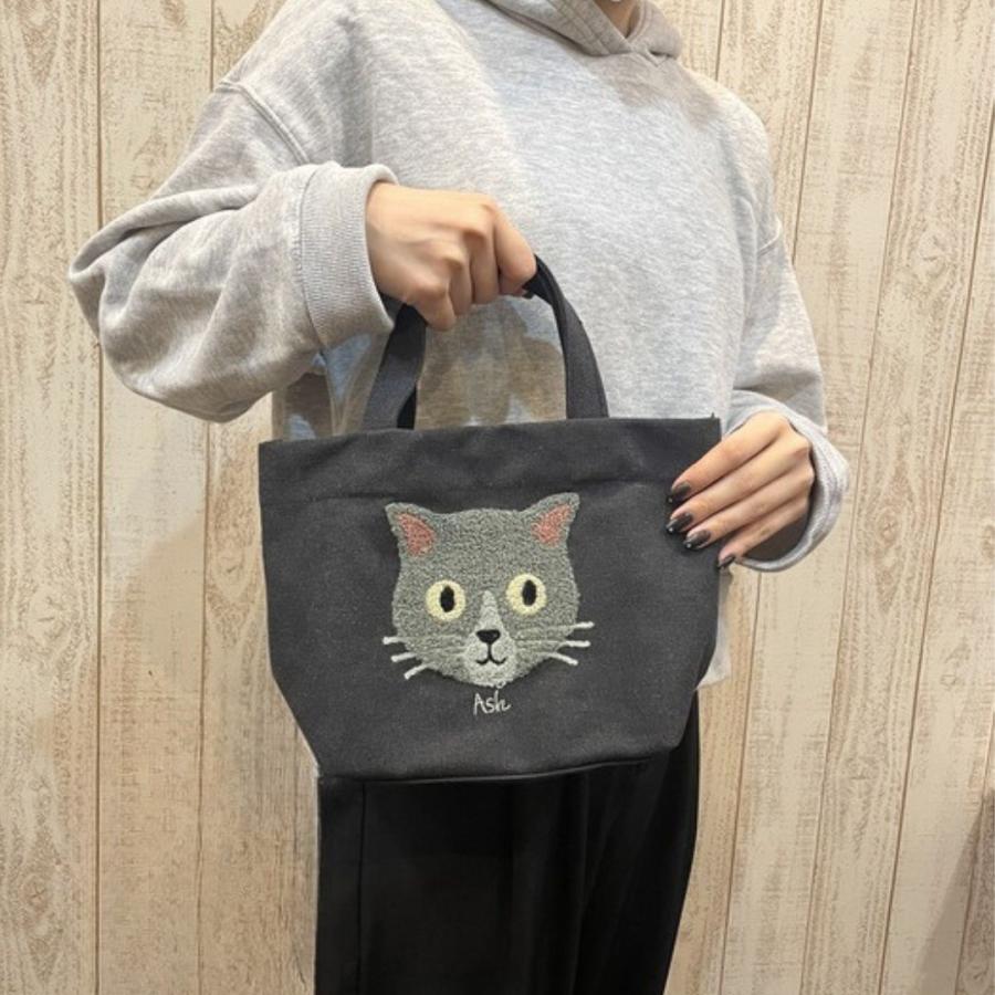 トートバッグ ミニトートバッグ レディース 帆布 キャンバス 小さめ ランチトート カバン 手提げ 猫 猫柄 ノアファミリー