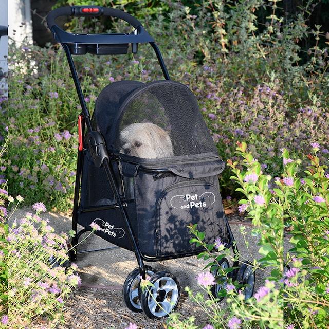 ペットカート 4輪 折りたたみ 耐荷重16kg 猫 犬 petique ペットカート 4輪 折りたたみ 耐荷重16kg 猫 犬 petique