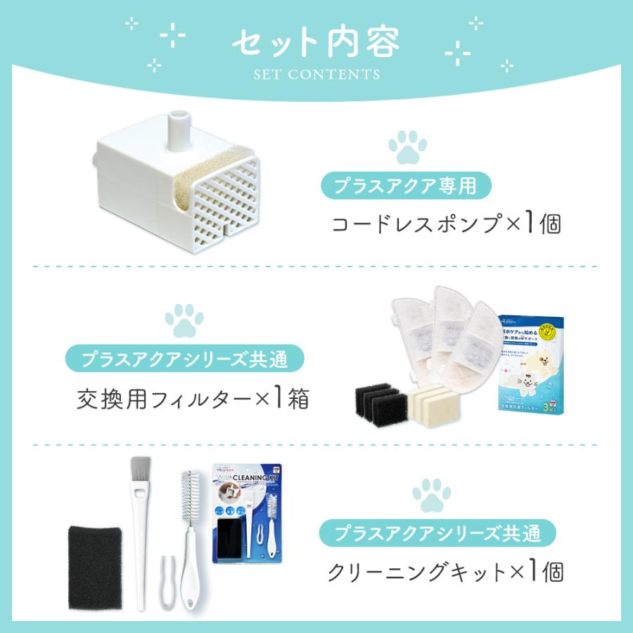 約27%OFF プラスアクア2専用お手入れ3点セット フィルター＋ポンプ＋