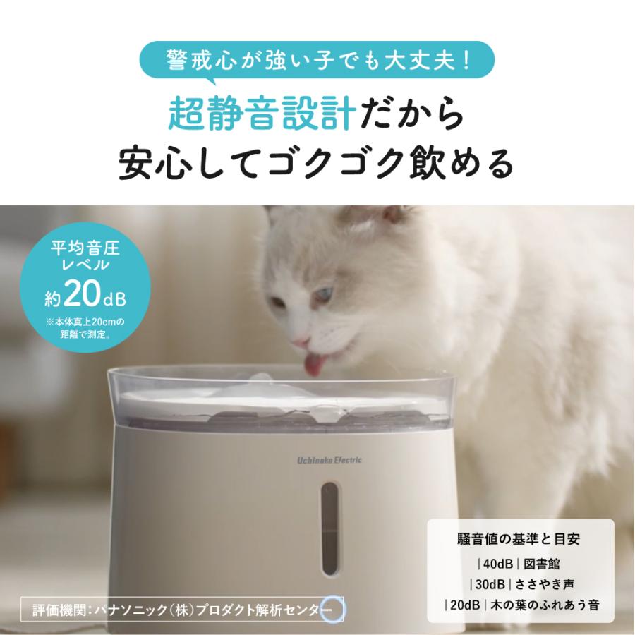 獣医師推薦★ プラスアクア - ＋AQUA - 猫 犬 水飲み器 自動 循環浄水給水器 2l 超静音 日本メーカー安心1年保証サポート 活性炭フィルター付き｜catfamily｜07