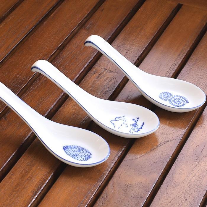 蓮華 レンゲ 3点セット /15cm/ 陶器 和食器 和風 染付柄