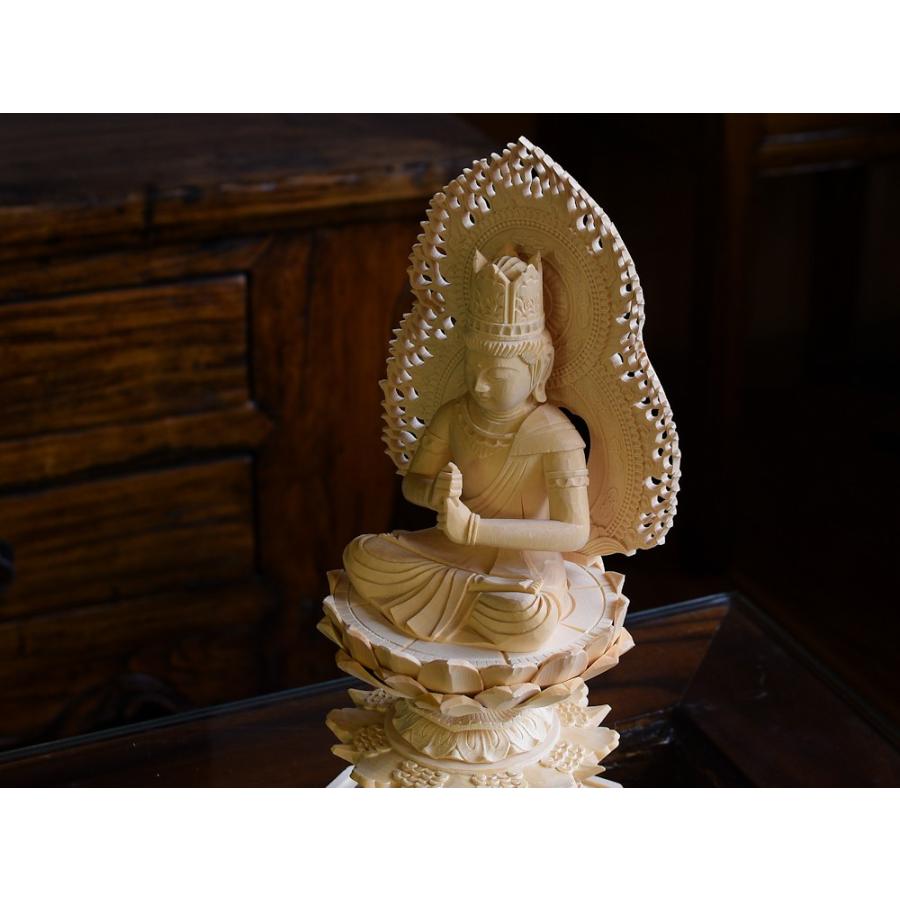仏像 大日如来坐像 /size:H25.5cm/ 桧 檜 木彫り 密教芸術 摩訶 