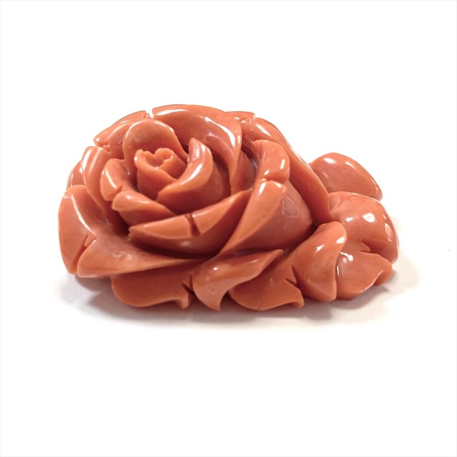 珊瑚 裸石 ルース 桃珊瑚 バラ 薔薇 ばら 彫 天然 : キャセイコーラル 