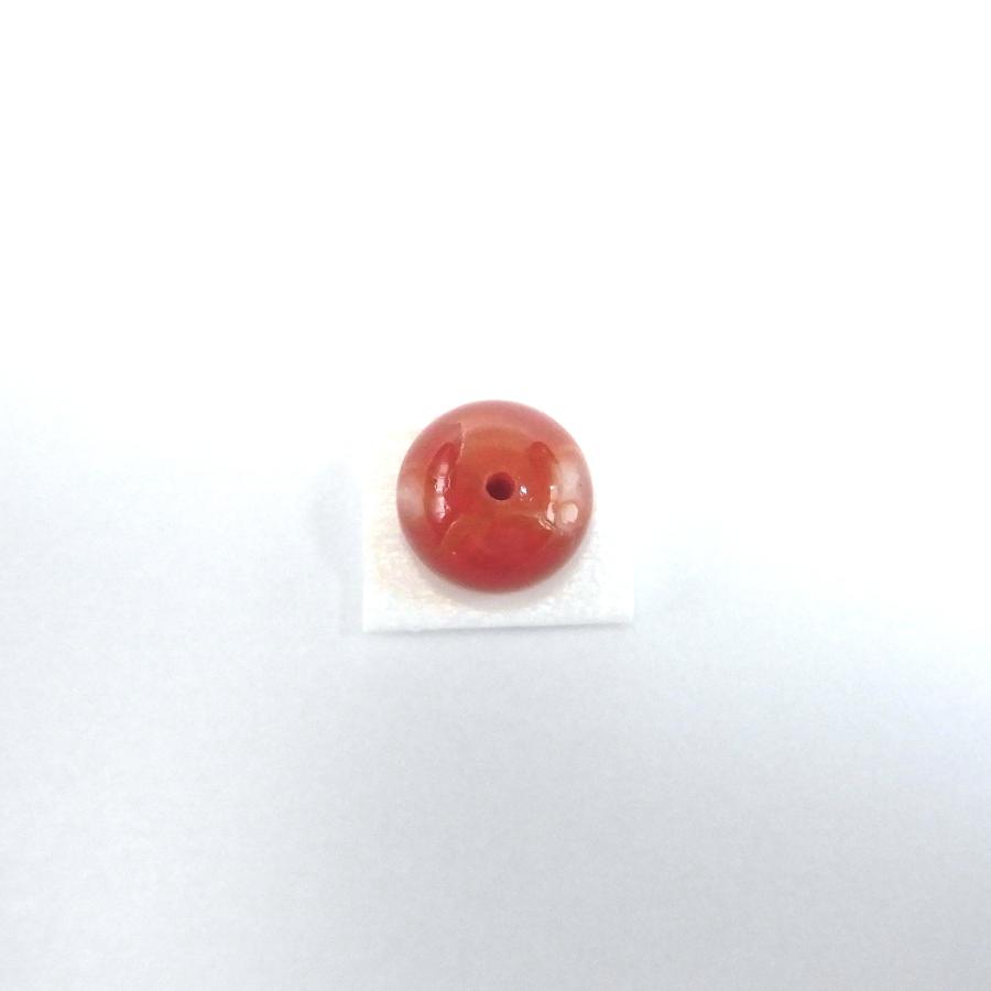 天然血赤珊瑚 サンゴ コーラル ルース 丸玉　片穴7.3mm 珊瑚 裸石 ルース 血赤珊瑚 7.3mm玉 片穴 高知県産 日本産 天然