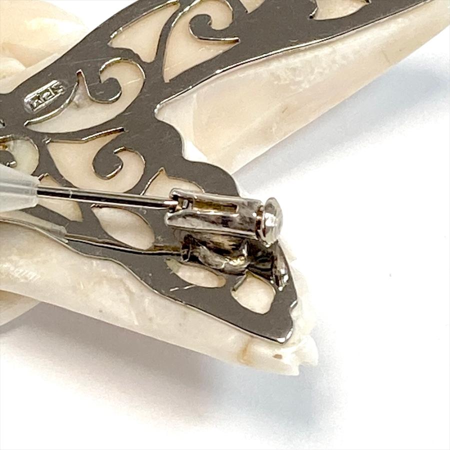 珊瑚 ブローチ 訳あり ピンク シナ海珊瑚 天然 彫 鳩 はと ハト