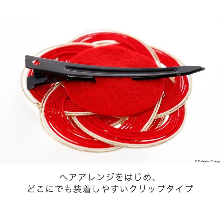 ヘアアクセサリー 和装 水引ヘアクリップ 梅 水引髪飾り 梅結び 大きめ 赤 白 金 着物 キッズ ジュニア レディース Tak Ad078 キャサリンコテージ 通販 Yahoo ショッピング