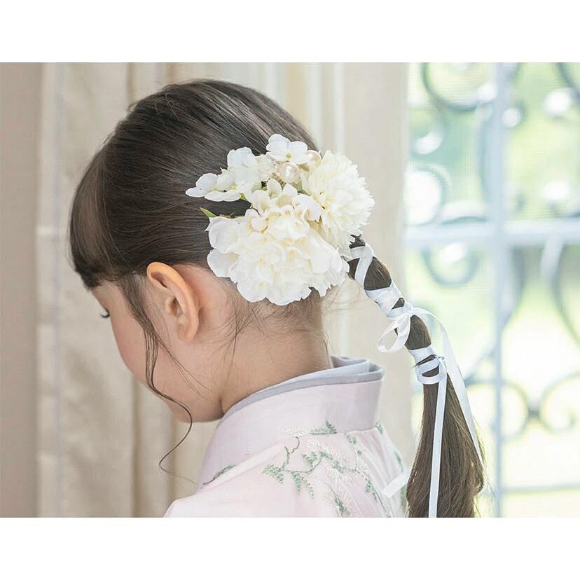 髪飾り 桜と紫陽花の髪かざり No.PW02 髪飾り シャンパンピンク×ホワイト 成人