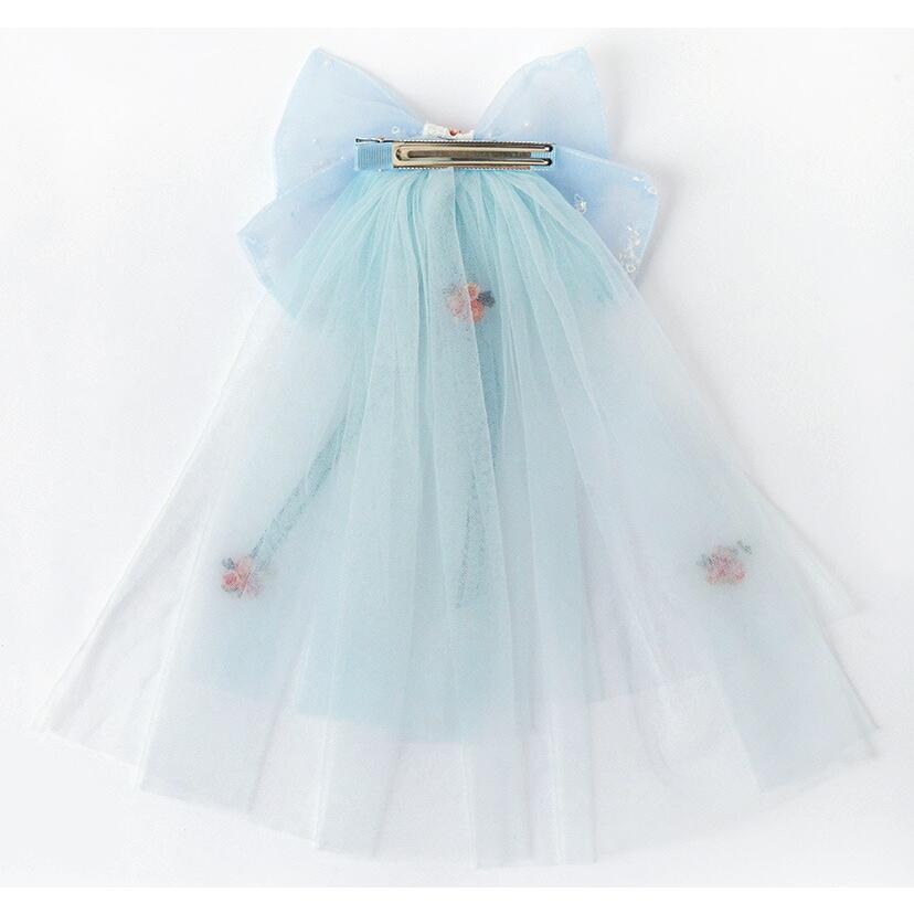 ヘアアクセサリー ふわふわチュールリボンクリップ 送料無料 キッズ ジュニア 髪飾り オーガンジー [YUP12] キャサリンコテージ | Catherine Cottage | 13