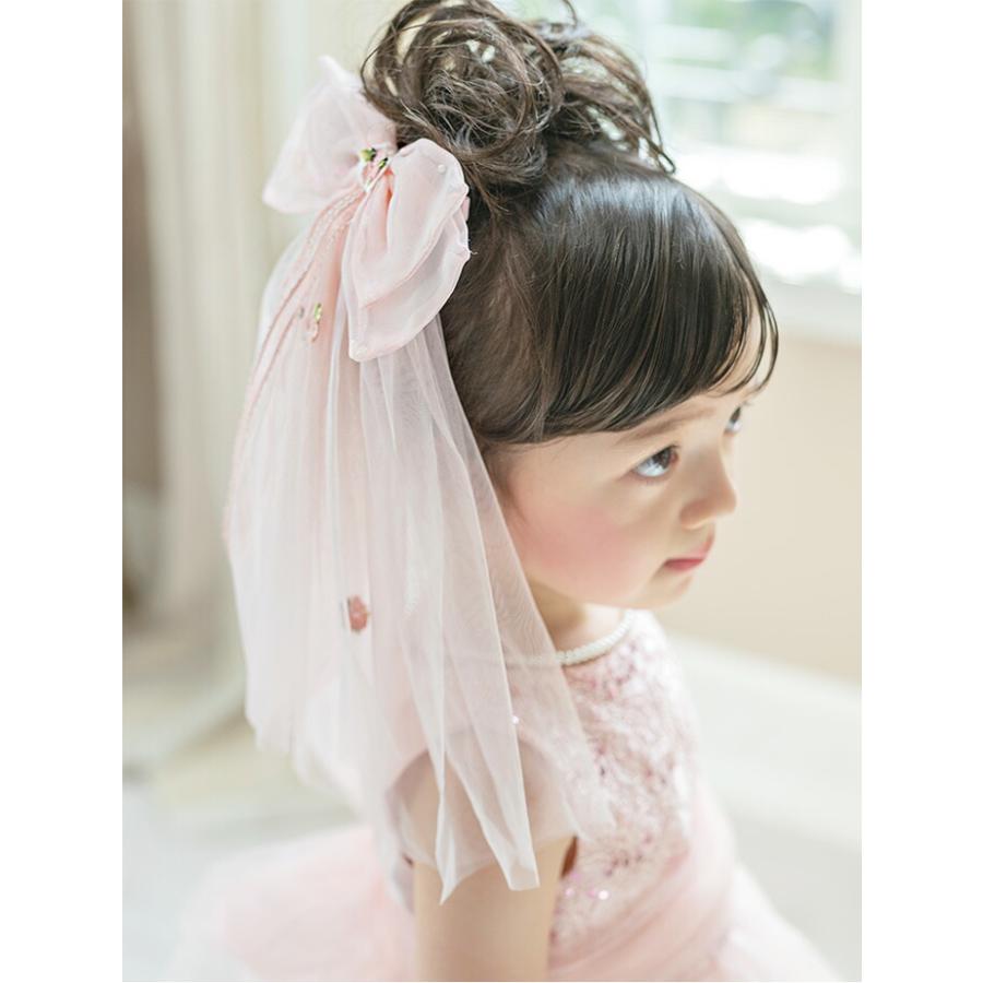ヘアアクセサリー ふわふわチュールリボンクリップ 送料無料 キッズ ジュニア 髪飾り オーガンジー [YUP12] キャサリンコテージ | Catherine Cottage | 14