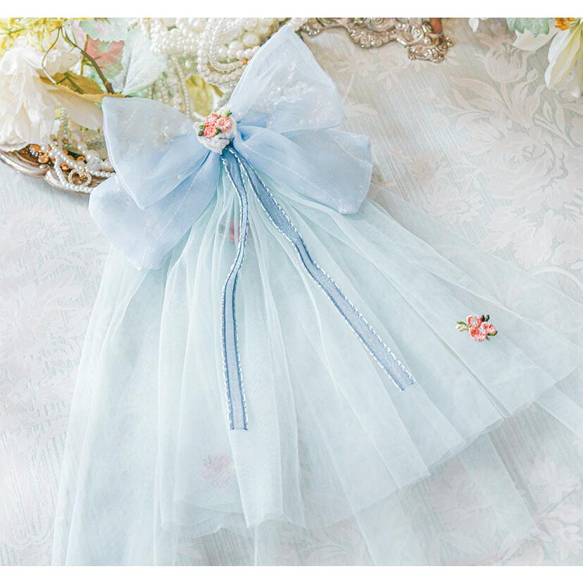 ヘアアクセサリー ふわふわチュールリボンクリップ 送料無料 キッズ ジュニア 髪飾り オーガンジー [YUP12] キャサリンコテージ | Catherine Cottage | 11