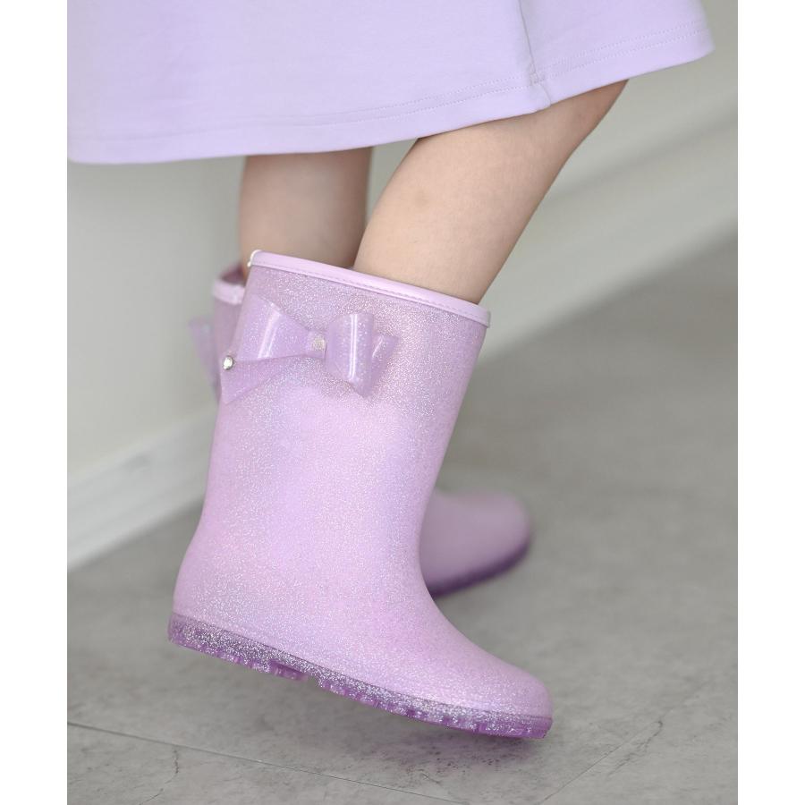 セール｜キッズ長靴 |在庫わずか|送料無料| サイドリボンラメレインブーツ ジュニア レディース TAK・キッズ キャサリンコテージ | Catherine Cottage | 18