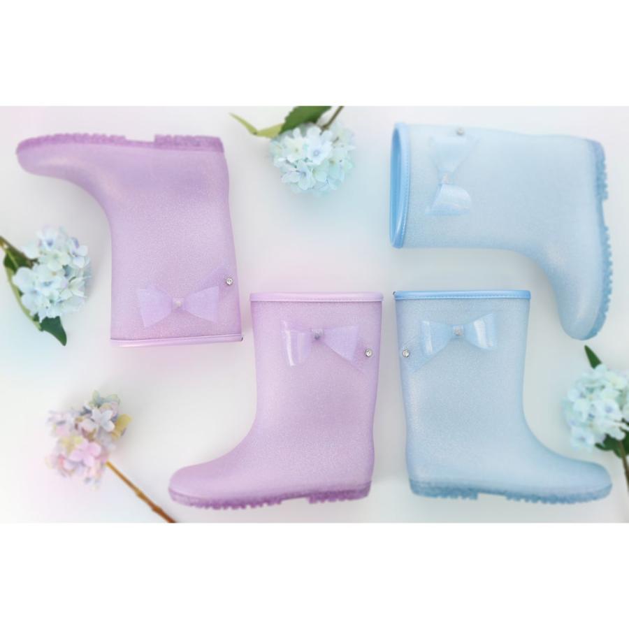 セール｜キッズ長靴 |在庫わずか|送料無料| サイドリボンラメレインブーツ ジュニア レディース TAK・キッズ キャサリンコテージ | Catherine Cottage | 03