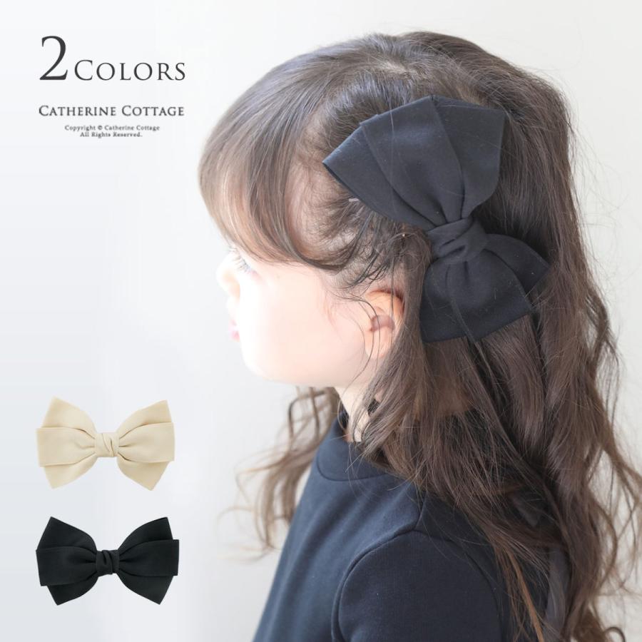 上品リボンバレッタ 髪飾り アクセサリー ヘアアクセサリー 大きめ 黒 ベージュ キッズ レディース Yup12 Hy003 キャサリンコテージ 通販 Yahoo ショッピング