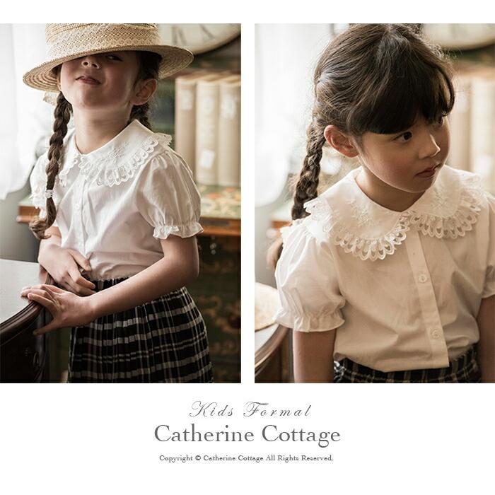 日本製 子供服 女の子 半袖 刺繍ブラウス フォーマル 白 100 110 1 130 140 入学式 発表会 結婚式 法事 Yup4 M0014 キャサリンコテージ 通販 Yahoo ショッピング