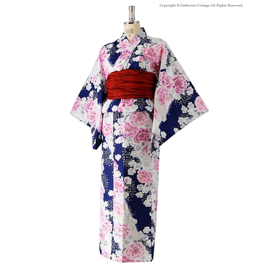 レディース 浴衣 セット 着心地さらりポリエステル浴衣 おしゃれレトロゆかた 浴衣 シワ加工帯セット Takキャサリンコテージ Nf010 キャサリンコテージ 通販 Yahoo ショッピング