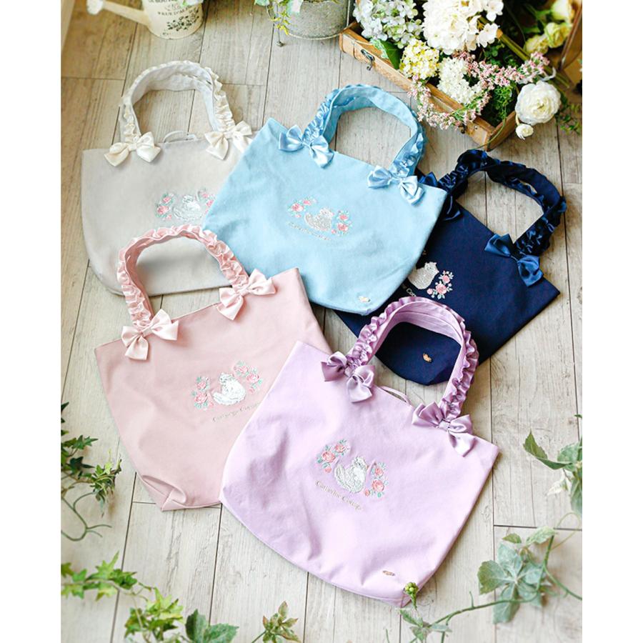 Catherine Cottage 目玉セール｜猫刺繍レッスンバッグ 女の子