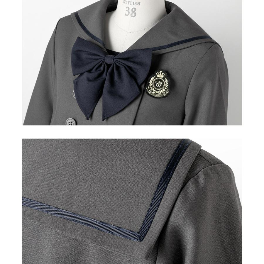 卒業式 小学校 女子 卒服 女の子 ダブルボタンセーラースーツ きれいめワンピース フォーマル 小学生 黒 紺 グレー TAK キャサリンコテージ | Catherine Cottage | 13