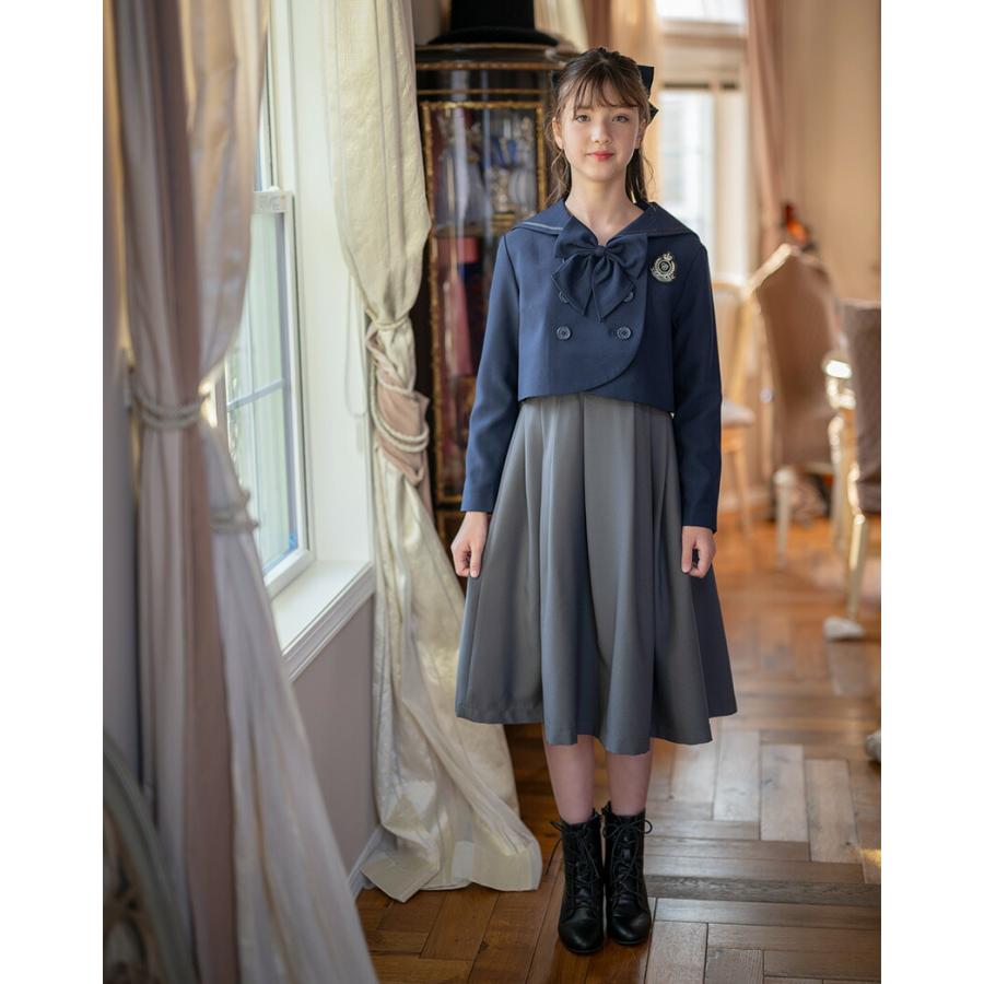 卒業式 小学校 女子 卒服 女の子 ダブルボタンセーラースーツ きれいめワンピース フォーマル 小学生 黒 紺 グレー TAK キャサリンコテージ | Catherine Cottage | 18