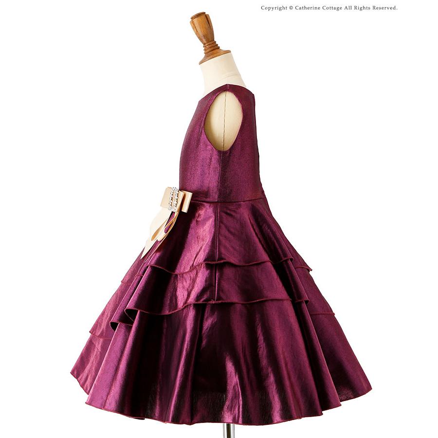 子供ドレス ピアノ 発表会 結婚式 子どもスパークリングサテンキッズドレス リボンブローチ付きTAK 女の子 フォーマル キャサリンコテージ | Catherine Cottage | 25