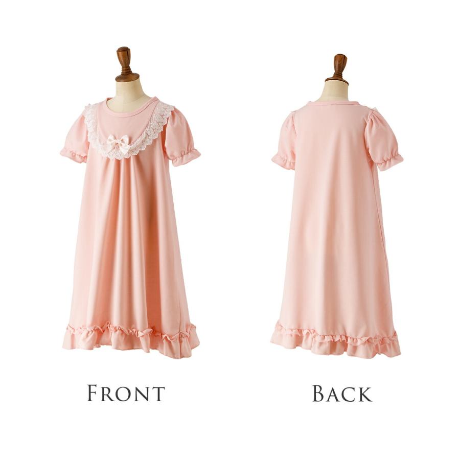 目玉セール|ネグリジェ ルームウェア パジャマ やわらか裏毛の半袖ヨークレースネグリジェ キッズ 女の子 TAKキャサリンコテージ | Catherine Cottage | 09