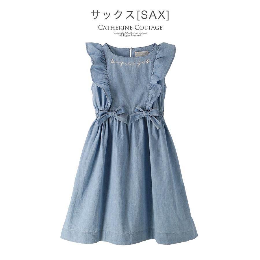子供服 ジュニア 高学年 中学生 ワンピース 夏 サイドリボン ダンガリー 綿100 140 150 160 Cm Xs S M Tak Tk3111 キャサリンコテージ 通販 Yahoo ショッピング