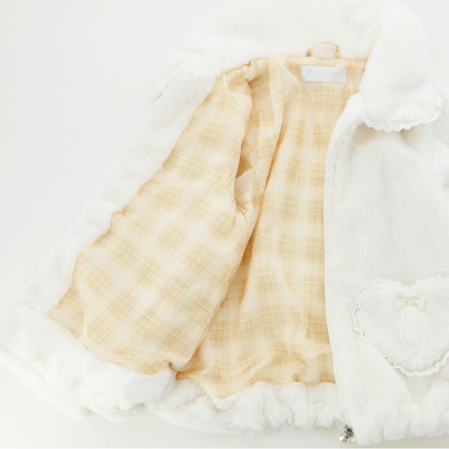 【あったか最終処分】ボアジャケット アウター ハートポケットのフェイクファー コート カジュアル キッズ キャサリンコテージ TAK 女の子　超目玉 | Catherine Cottage | 09