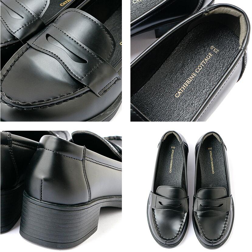 靴 シューズ 女の子 卒業式 ヒールローファー フォーマルシューズ カジュアル 黒 クッション入り 通学 卒服 キャサリンコテージ TAK | Catherine Cottage | 08