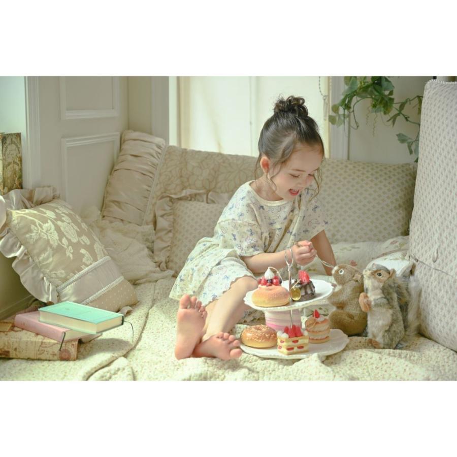 パジャマ キッズ 半袖 プリントワッフルパジャマ 白猫キャサリンちゃんと一緒! 上下セット TAKキャサリンコテージ|catherine|09