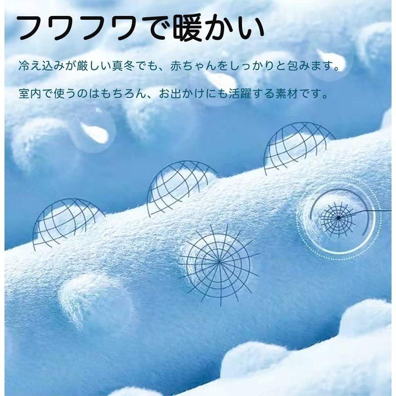 新生児おくるみ 冬 フード付き フワフワで暖かい 95x95cm 夜泣き対策に 出産準備 出産祝い 退院 新生児から3歳｜cathy-life-store｜07