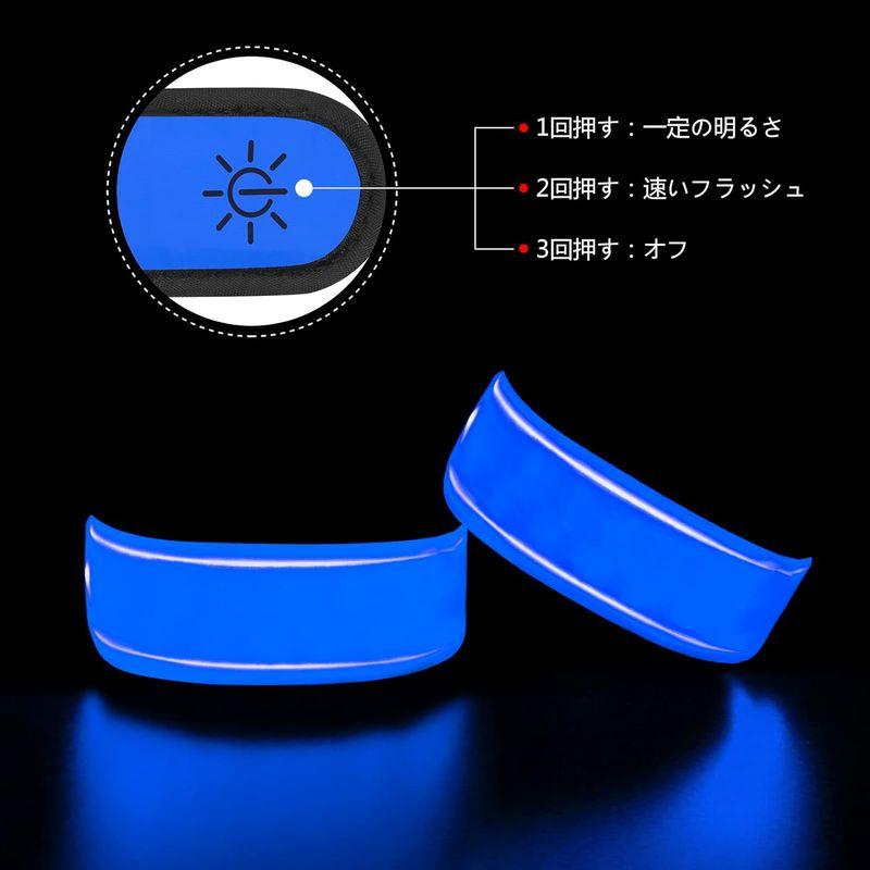 Dolitego グローブレスレット ランニング用 - 2パック ライトアップ LED アームバンド 反射ギア点滅 LED スポーツ リスト｜cathy-life-store｜07