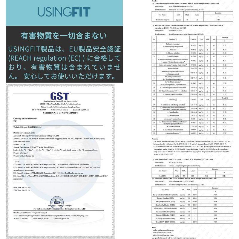 USINGFIT リストウェイト 重り 手首 0.5kg * 2 / 1kg * 2 / 1.5kg * 2 薄型 おもり 筋トレ リストウ｜cathy-life-store｜04