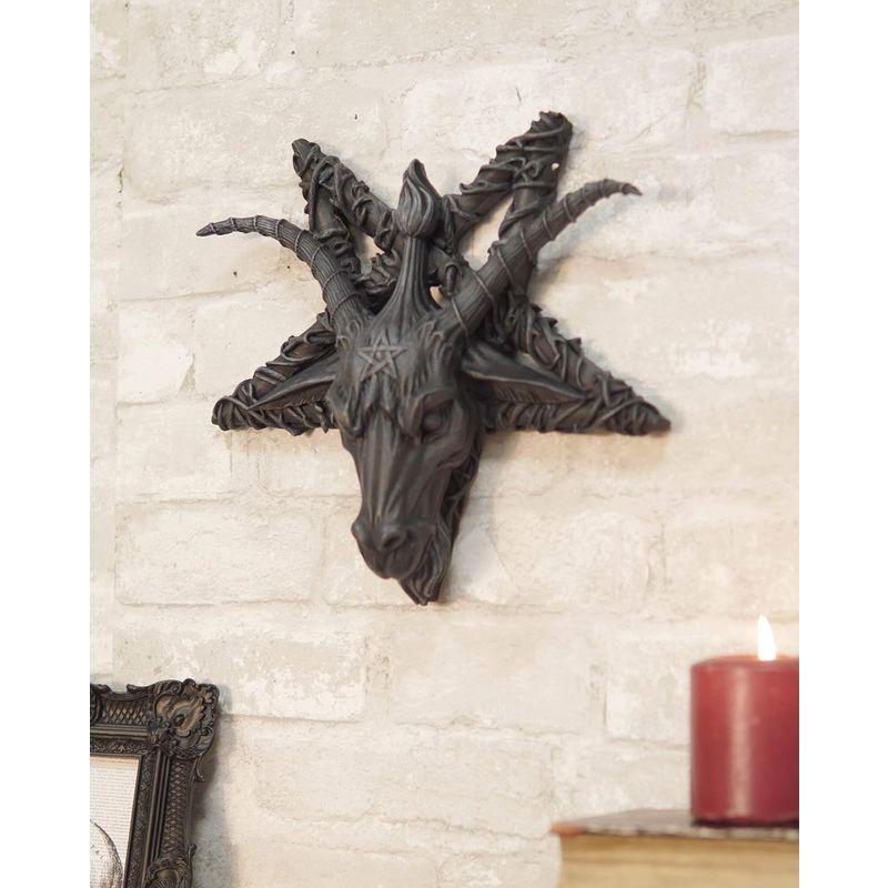 Ebros Sabbatic Goat of Mendes Samael Lilith Baphomet Horned God Skull  Hanging Door Knocker with Built in Striker Plate Wall Decor Plaque with  Lace