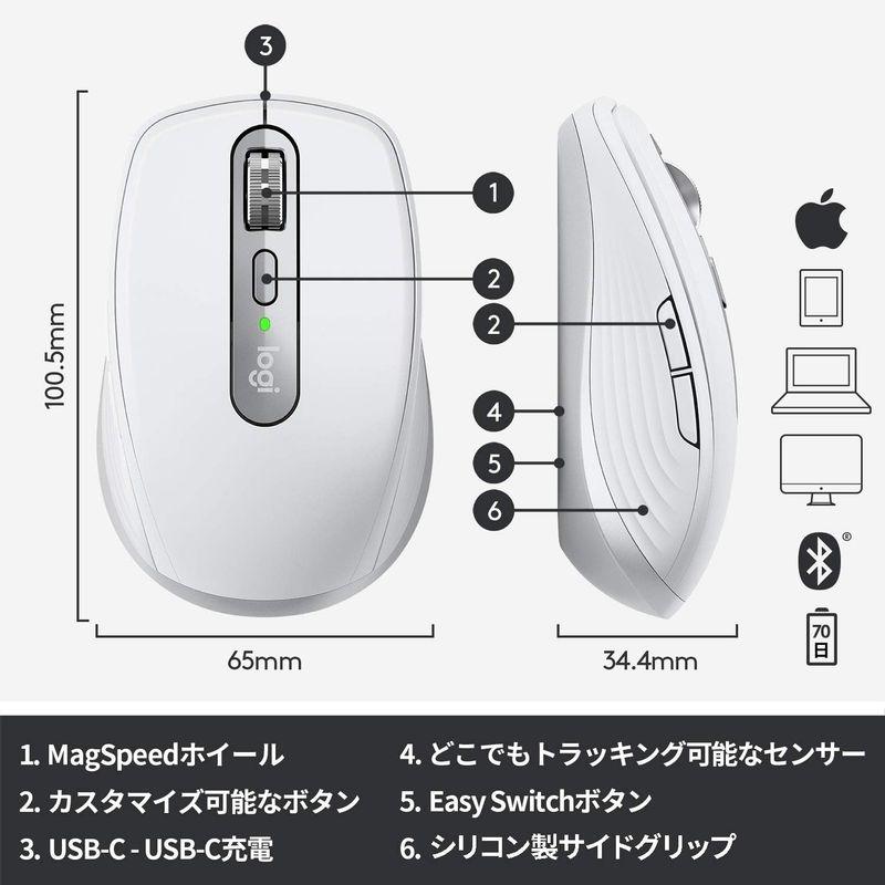 ロジクール MX ANYWHERE 3 ワイヤレス モバイルマウス for Mac MX1700M Bluetooth 高速スクロールホイー｜cathy-life-store｜10